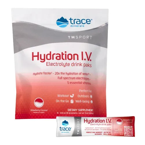 Hydration I.V. Electrolyte Powder Packets (48 Count) | Ultimate Rapid Energy Replenisher Drink Mix for Pre, Post Workout Recovery | with Key Trace Minerals & Vitamins (Raspberry Lemonade) - Earth's Pure 