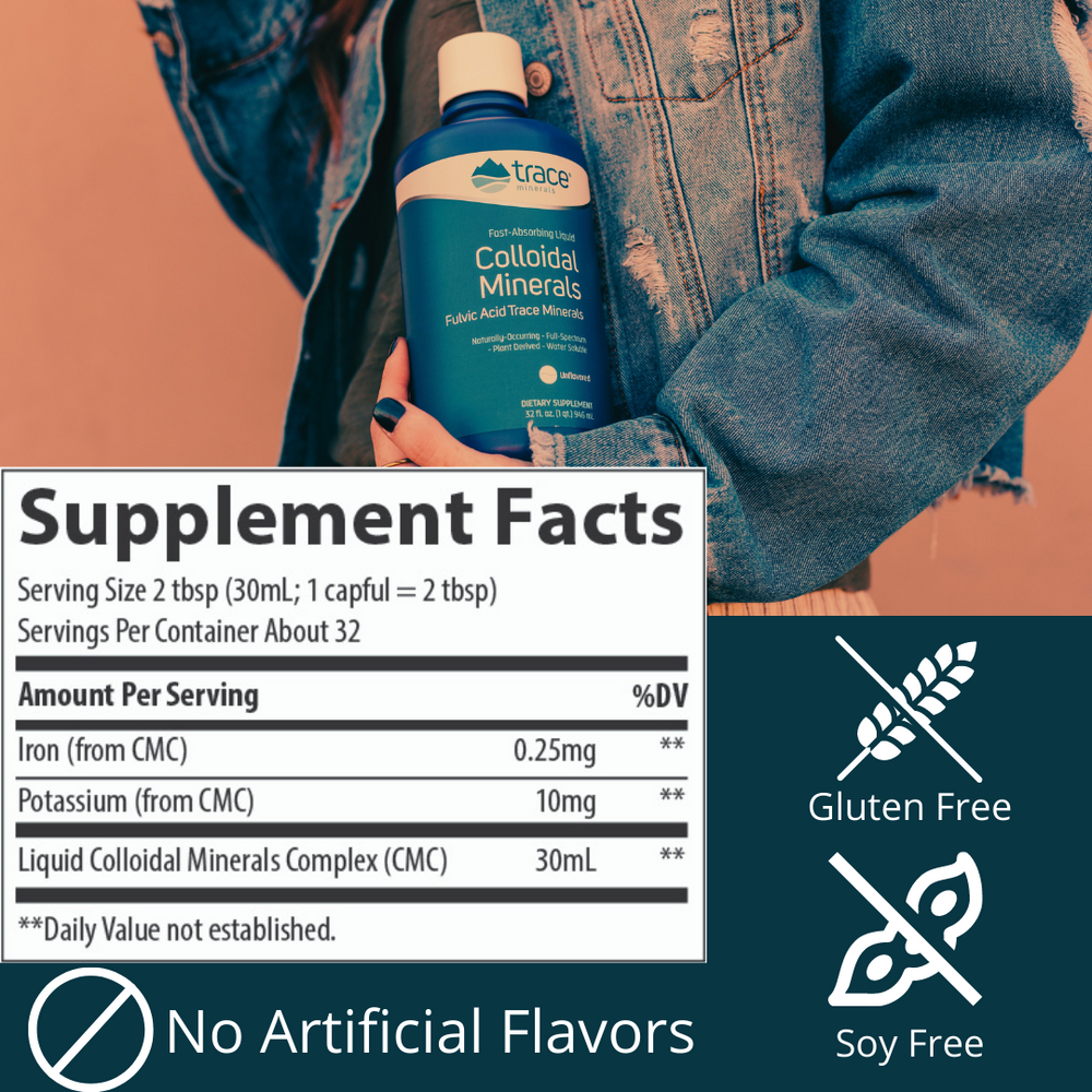 Colloidal Minerals Liquid Supplements | Colloidal Minerals Liquid, Plant Derived, Natural Vegan Minerals, Fulvic Acid Supplemented | - Earth's Pure 