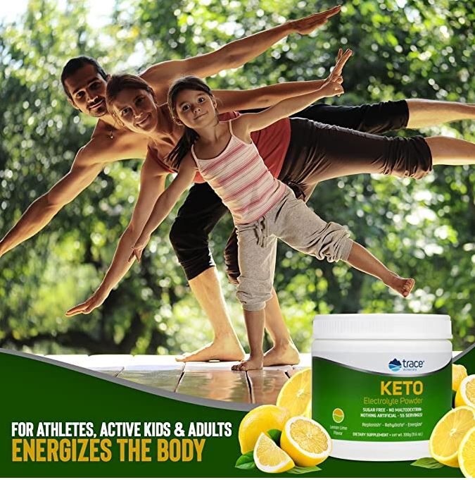 KETO Electrolyte Powder - Lemon Lime - Keto Friendly - Full Spectrum Electrolytes - Dehydration - Keto Muscle Cramps - Helps Avoid Keto-Flu - Electrolyte Imbalance - Gluten Free - Vegan - Non GMO - Earth's Pure 