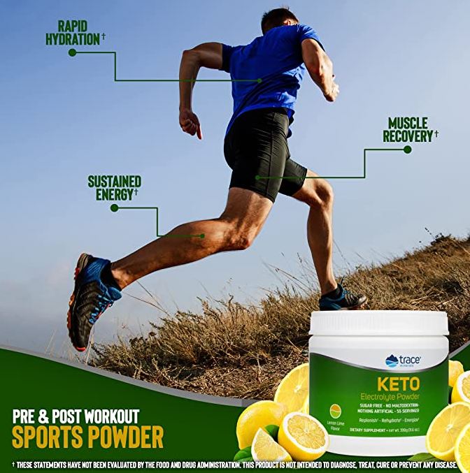 KETO Electrolyte Powder - Lemon Lime - Keto Friendly - Full Spectrum Electrolytes - Dehydration - Keto Muscle Cramps - Helps Avoid Keto-Flu - Electrolyte Imbalance - Gluten Free - Vegan - Non GMO - Earth's Pure 