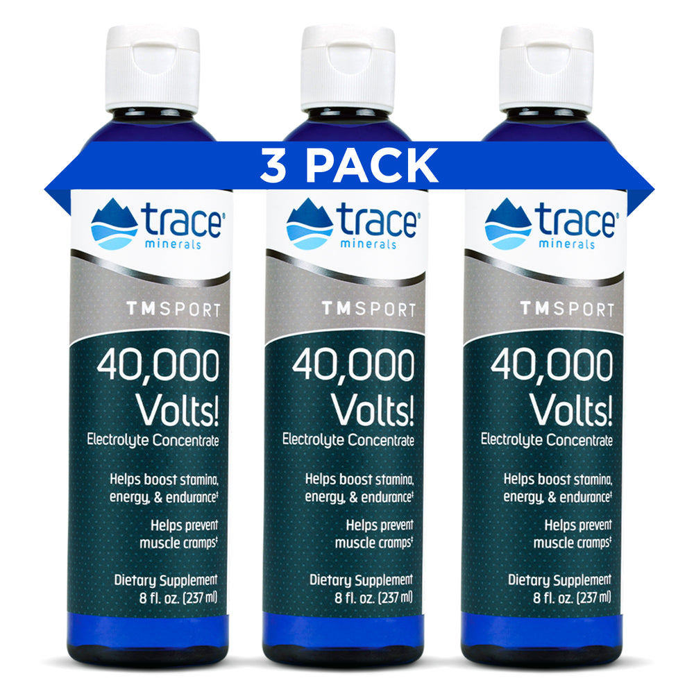 Trace Minerals – 40,000 Volts! (8oz) | Liquid Electrolyte Concentrate Drops | Relief of Dehydration, Leg & Muscle Cramps | Energy Support with Magnesium, Potassium, Sulfate, Boron & Trace Minerals - Earth's Pure 